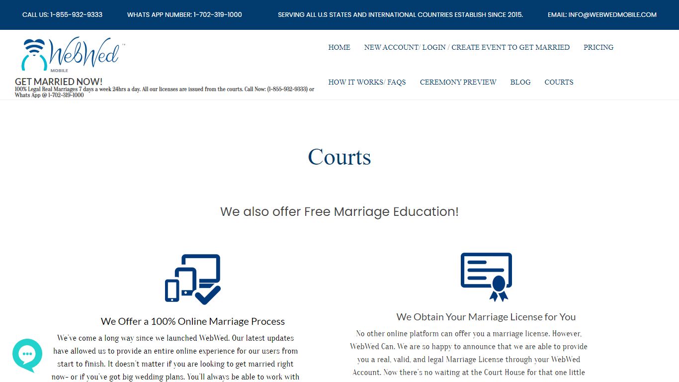 COURTS – GET MARRIED NOW! - WebWedMobile