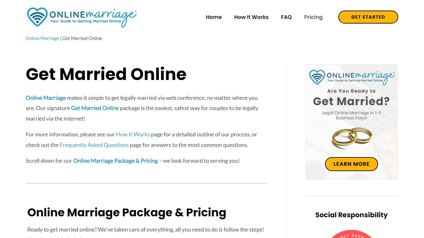 Get Married Online - Package and Pricing | Online Marriage